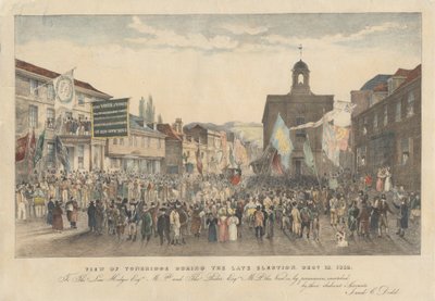 Tonbridge kilátása a késői választások idején, 1832. december 18-án alkotó: Joseph Josiah Dodd