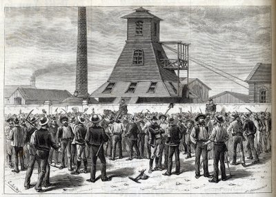 Sztrájk az anzini bányáknál (Pas-de-Calais) 1884-ben - Greves aux mines d