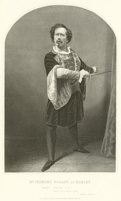 Charles Dillon úr, mint Hamlet, III. felvonás, IV. jelenet alkotó: Joseph Kenny Meadows