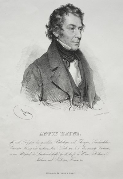 Dr. Anton Hayne portréja, 1840. alkotó: Joseph Kriehuber