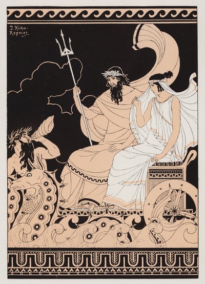 Poszeidón és Amphitrité (színes litográfia) alkotó: Joseph Kuhn-Regnier