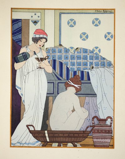 Fürdőülőke, illusztráció a Hippokratész műveiből, 1934 alkotó: Joseph Kuhn Regnier