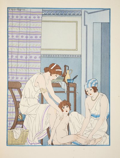 Csecsemők gondozása, illusztráció a Hippokratész műveiből, 1934 alkotó: Joseph Kuhn Regnier