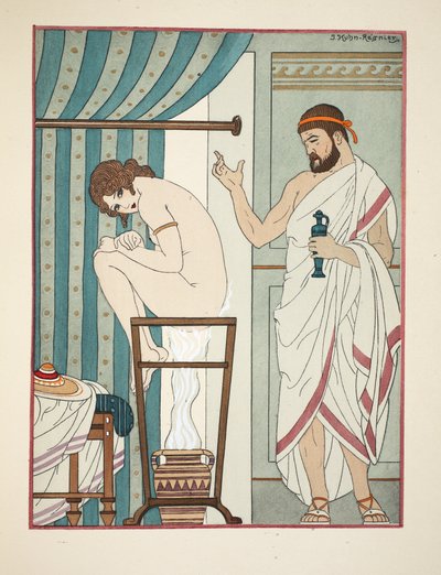 Fumigációs terápia, illusztráció a Hippokratész műveiből, 1934 alkotó: Joseph Kuhn Regnier