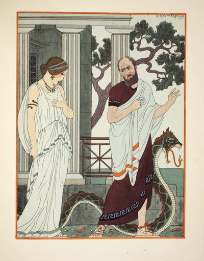 Megfordultam és megláttam egy gyönyörű nőt, illusztrációja a Hippokratész műveiből, 1934 alkotó: Joseph Kuhn Regnier