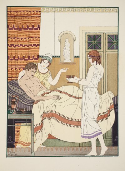 Invalidusok leve, illusztráció a "Hippokratész összes műveiből", 1934. alkotó: Joseph Kuhn Regnier