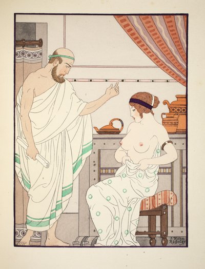 Fizikai vizsgálat, illusztráció a Hippokratész műveiből, 1934 alkotó: Joseph Kuhn Regnier