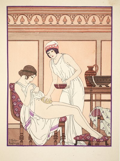 Szivacsfürdő, illusztráció a "Hippokratész művei"-ből, 1934 alkotó: Joseph Kuhn Regnier