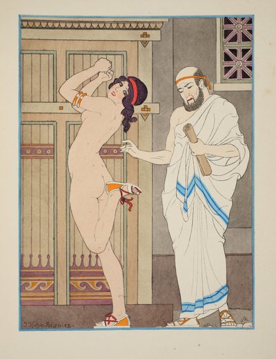 Fiatalos mulatozás, illusztráció a Hippokratész műveiből, 1934 alkotó: Joseph Kuhn Regnier