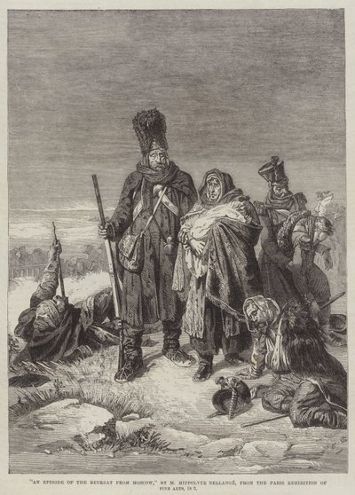 A Moszkvából való visszavonulás epizódja alkotó: Joseph Louis Hippolyte Bellange