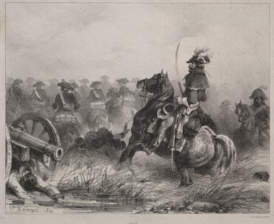Lovassági jelenet, 1836. alkotó: Joseph Louis Hippolyte Bellange
