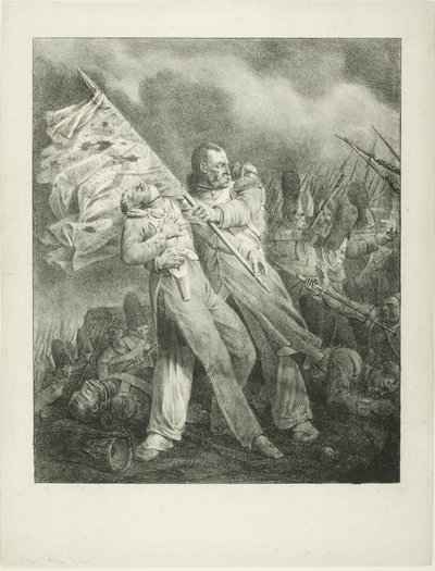A sebesült zászlóvivő alkotó: Joseph Louis Hippolyte Bellange