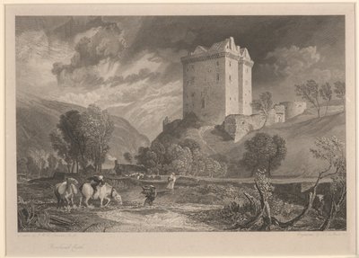 Borthwick kastély (Skócia tartományi régiségei és festői tájai), Henry Le Keux (1775-1851) metszet alkotó: Joseph Mallord William (after) Turner