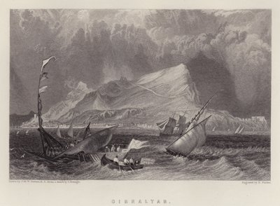 Gibraltár (színes litó) alkotó: Joseph Mallord William (after) Turner