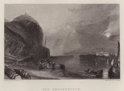 A Drachenfels (színes litó) alkotó: Joseph Mallord William (after) Turner