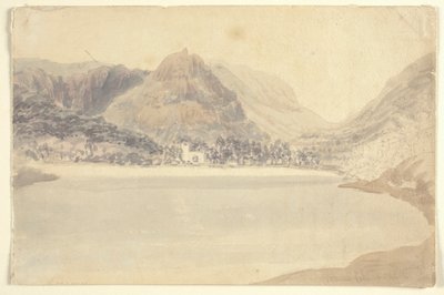 Grassmere-tó és templom (akvarell ceruzával, papíron) alkotó: Joseph Mallord William (attr.to) Turner
