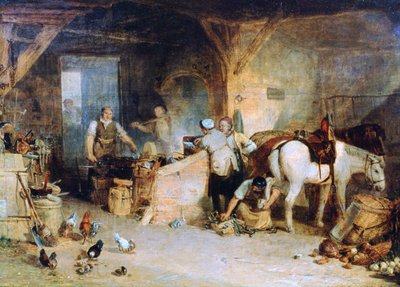 Egy vidéki kovács a vas áráról vitázik..., c1807. alkotó: Joseph Mallord William Turner
