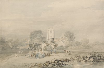 Őszi gabonavetés, 1794 körül (akvarell grafit felett, papíron) alkotó: Joseph Mallord William Turner
