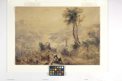 Berncastle (Oberwesel) (akvarell és gouache, törtfehér papíron) alkotó: Joseph Mallord William Turner