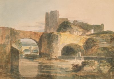 Brecon Bridge and Castle, c.1795 (watercolor on paper) alkotó: Joseph Mallord William Turner