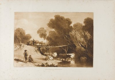 Híd és tehenek, 2. lemez a Liber Studiorumtól alkotó: Joseph Mallord William Turner