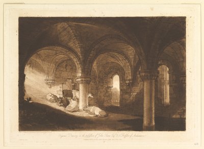 A Kirkstall Abbey Liber Studiorum kriptája, VIII. rész, 39. lemez, 1812. február 11. alkotó: Joseph Mallord William Turner