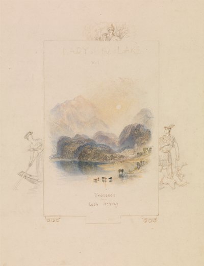 Illusztráció tervezése Walter Scott "A tó hölgye" című művéhez, Loch Achray alkotó: Joseph Mallord William Turner