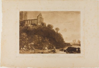 Dumblain Abbey, 56. lemez a Tanulmányok Könyvéből alkotó: Joseph Mallord William Turner