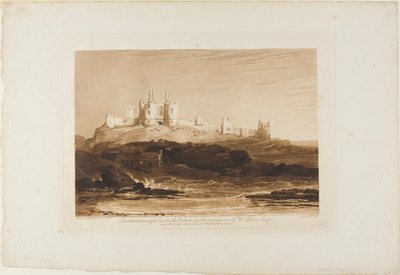 Dunstanborough kastély, 14-es tábla a Liber Studiorumtól alkotó: Joseph Mallord William Turner