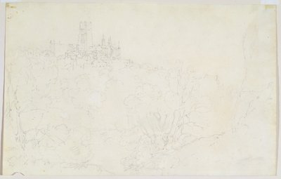 Durham, 1801 körül (ceruza, papír) alkotó: Joseph Mallord William Turner