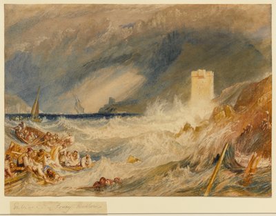 A cornwalli Fowey kikötő bejárata alkotó: Joseph Mallord William Turner