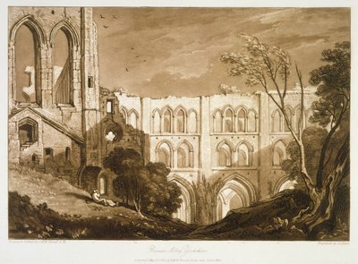 F.51.I Rivaulx Abbey, a „Liber Studiorum”-ból, Henry Dawe metszet, 1812 alkotó: Joseph Mallord William Turner