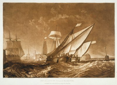 F.55.I Calais-i kikötő bejárata, a „Liber Studiorum” felől, a művész által metszett, 1816 alkotó: Joseph Mallord William Turner