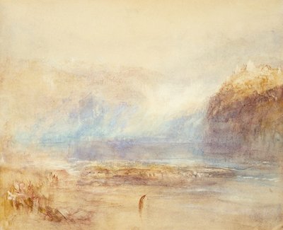 Rajna-vízesés Schaffhausennél - távoli látkép alkotó: Joseph Mallord William Turner