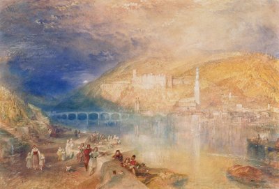 Heidelberg: Naplemente, 1840-42 körül (akvarell és testfesték papíron) alkotó: Joseph Mallord William Turner