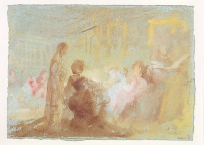 Belső tér a Petworth-házban beszélgető emberekkel, 1830 (gouache) alkotó: Joseph Mallord William Turner