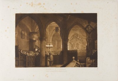 Egy templom belseje, 70. tábla a Liber Studiorumtól alkotó: Joseph Mallord William Turner