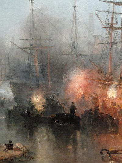 Keelmen Heving in Coals by Moonlight, részlet, 1835 alkotó: Joseph Mallord William Turner