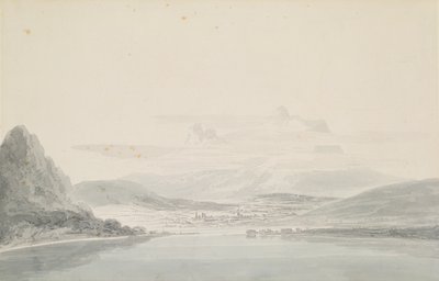 Tájkép, John Robert Cozens (1752-99) nyomán (ceruza és akvarell papíron) alkotó: Joseph Mallord William Turner