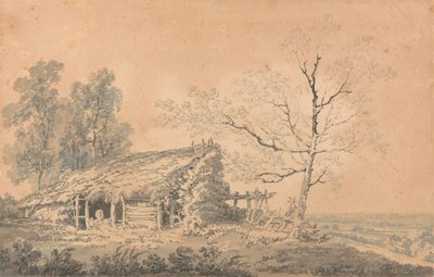 Tájkép pajtával, 1795 körül (grafit és mosás, papír) alkotó: Joseph Mallord William Turner