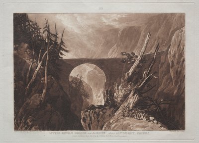 Liber Studiorum: Kis Ördög hídja a Russon, Altdorft felett, Svájcban alkotó: Joseph Mallord William Turner