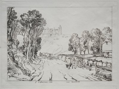Liber Studiorum: St. Catherines Hill, Guilford közelében. alkotó: Joseph Mallord William Turner