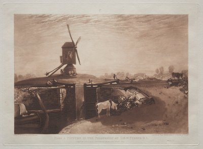 Liber Studiorum: Szélmalom és zár. alkotó: Joseph Mallord William Turner
