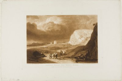 Martello Towers Near Bexhill, Sussex, 34. lemez a Liber Studiorumtól alkotó: Joseph Mallord William Turner