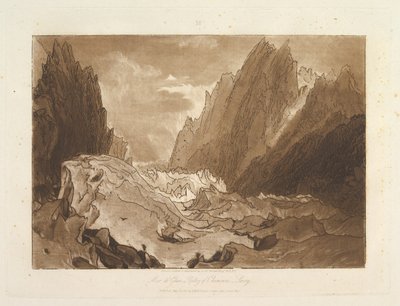 Glace férje, Chamouni-Savoy Liber Studiorum völgye, X. rész, 50. tábla, 1812. május 23. alkotó: Joseph Mallord William Turner