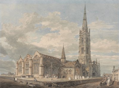 A granthami templom északkeleti látképe, Lincolnshire alkotó: Joseph Mallord William Turner