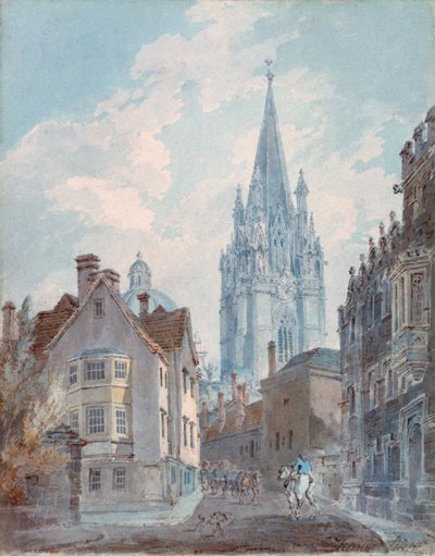 Oxford: St Marys az Oriel Lane-ről, 1792-1793 alkotó: Joseph Mallord William Turner