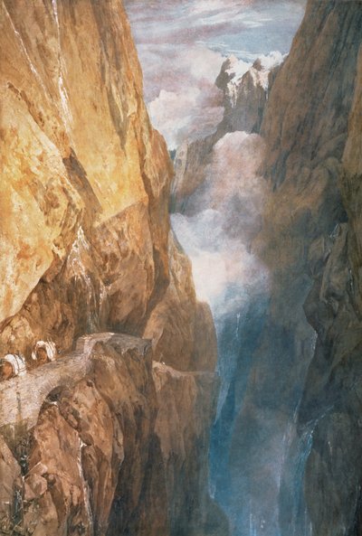 A Szent Gotthárd-hegy átjárója az Ördögök hídjáról, 1804 (wc papíron) alkotó: Joseph Mallord William Turner