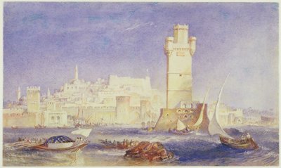 Rhodes, 1823-24 (v/c és testszín papíron) alkotó: Joseph Mallord William Turner