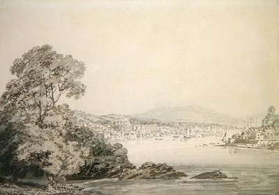 River Scene (toll, tinta és mosás papíron) alkotó: Joseph Mallord William Turner